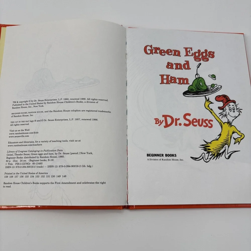 Dr Seuss Bundle Green‎ Eggs And Ham Hop On Pop Cat In Hat One Fish Two Fish Red